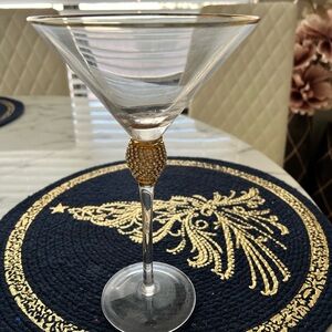 Elegant Gold and White Drinkware Martini Glass